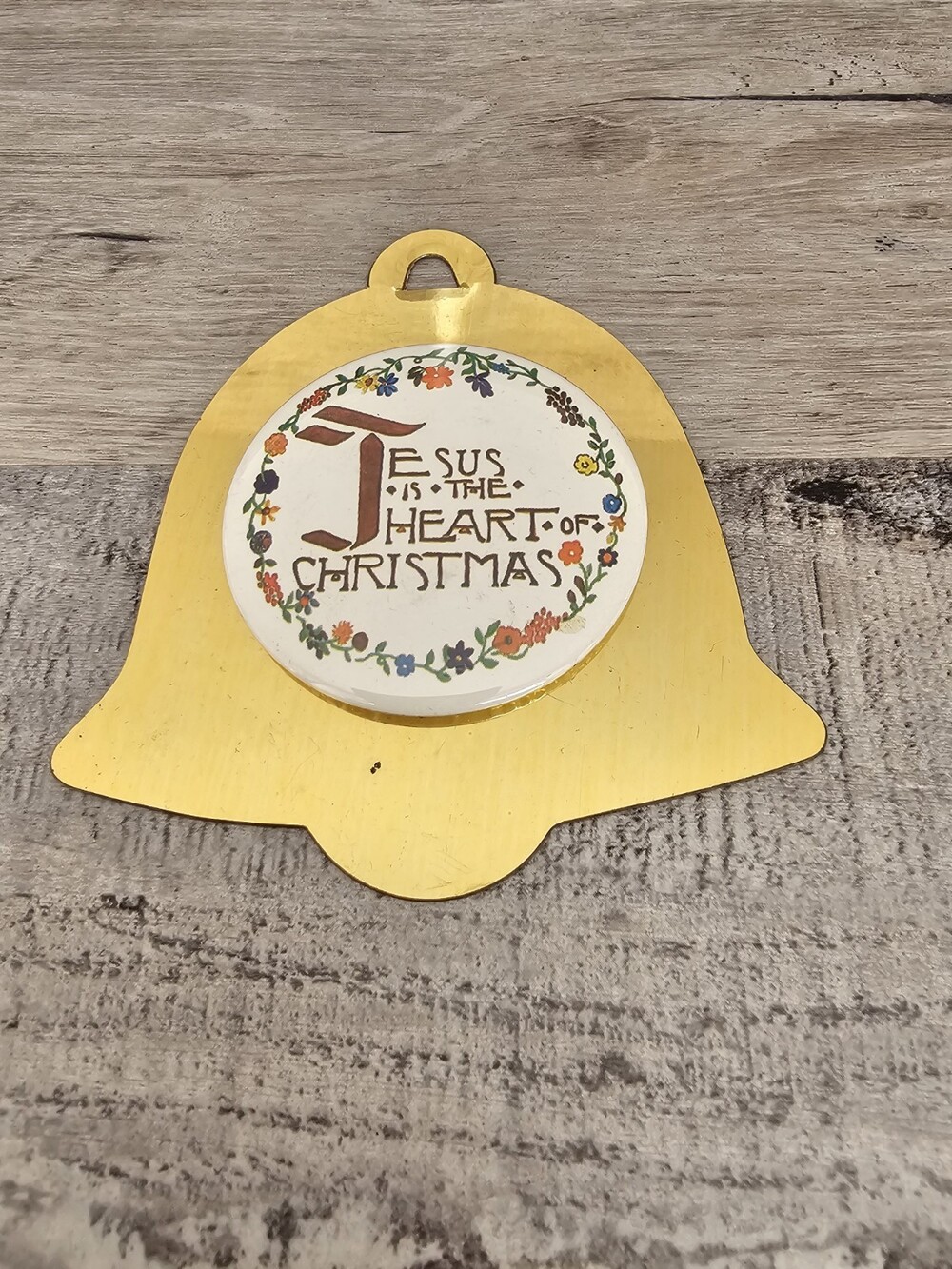 Religious Homemade Plastic Kitschy Christmas Jesus Ornament Handcrafted 277a
